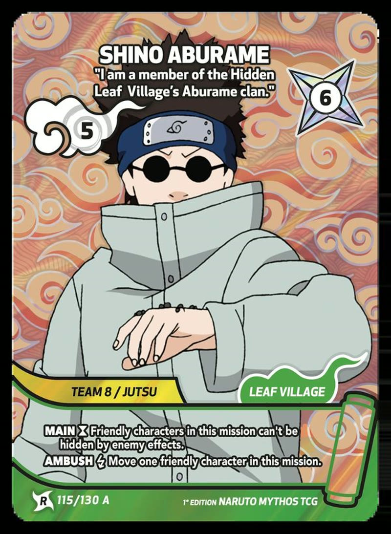 Shino Aburame - I am a member of the Hidden Leaf Village’s Aburame clan.
