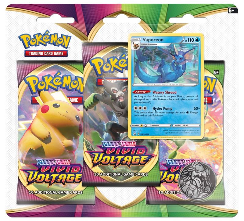 Vivid Voltage 3 Pack Blister [Vaporeon]